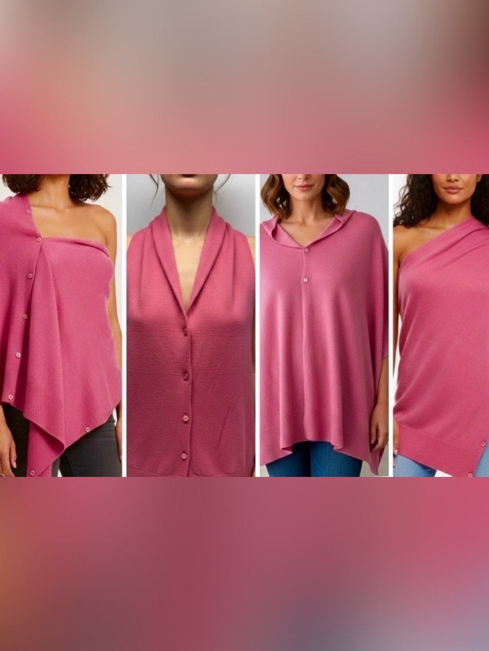 Soft Pink Cardigan Scarf/Shawl for Summer Evenings Multiple
Ways to wear